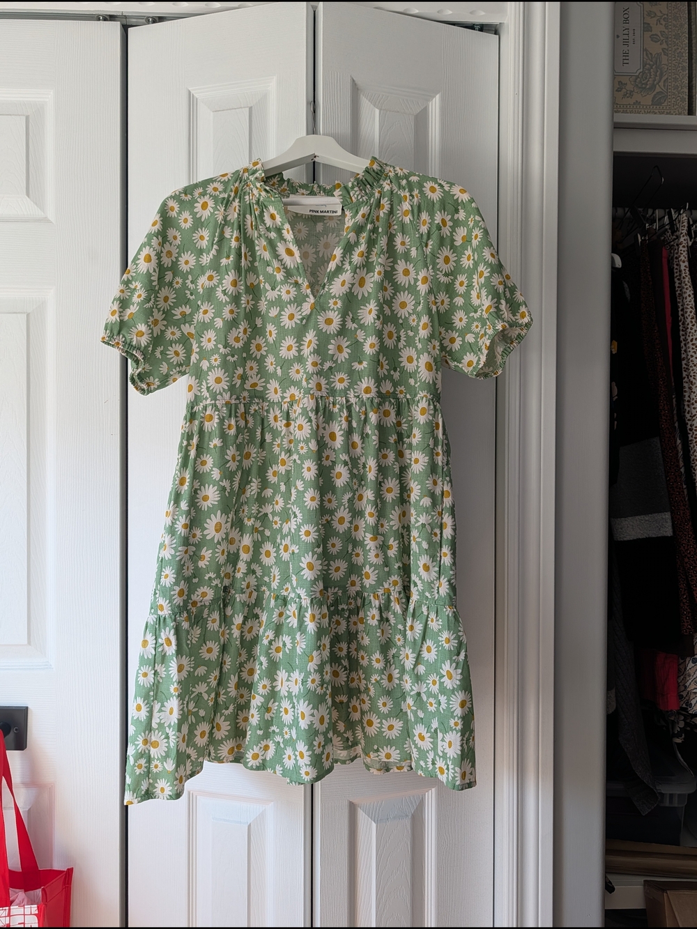 Pink Martini Green Daisy Print Mini Dress